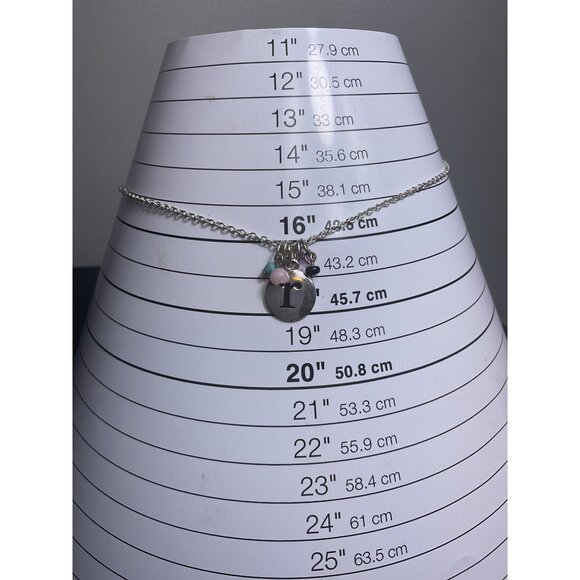 Silver Charm Necklace With "r" initial Pendant - Picture 2 of 4